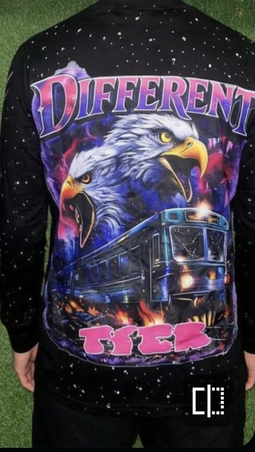 Black Graphic Long Sleeve Tee