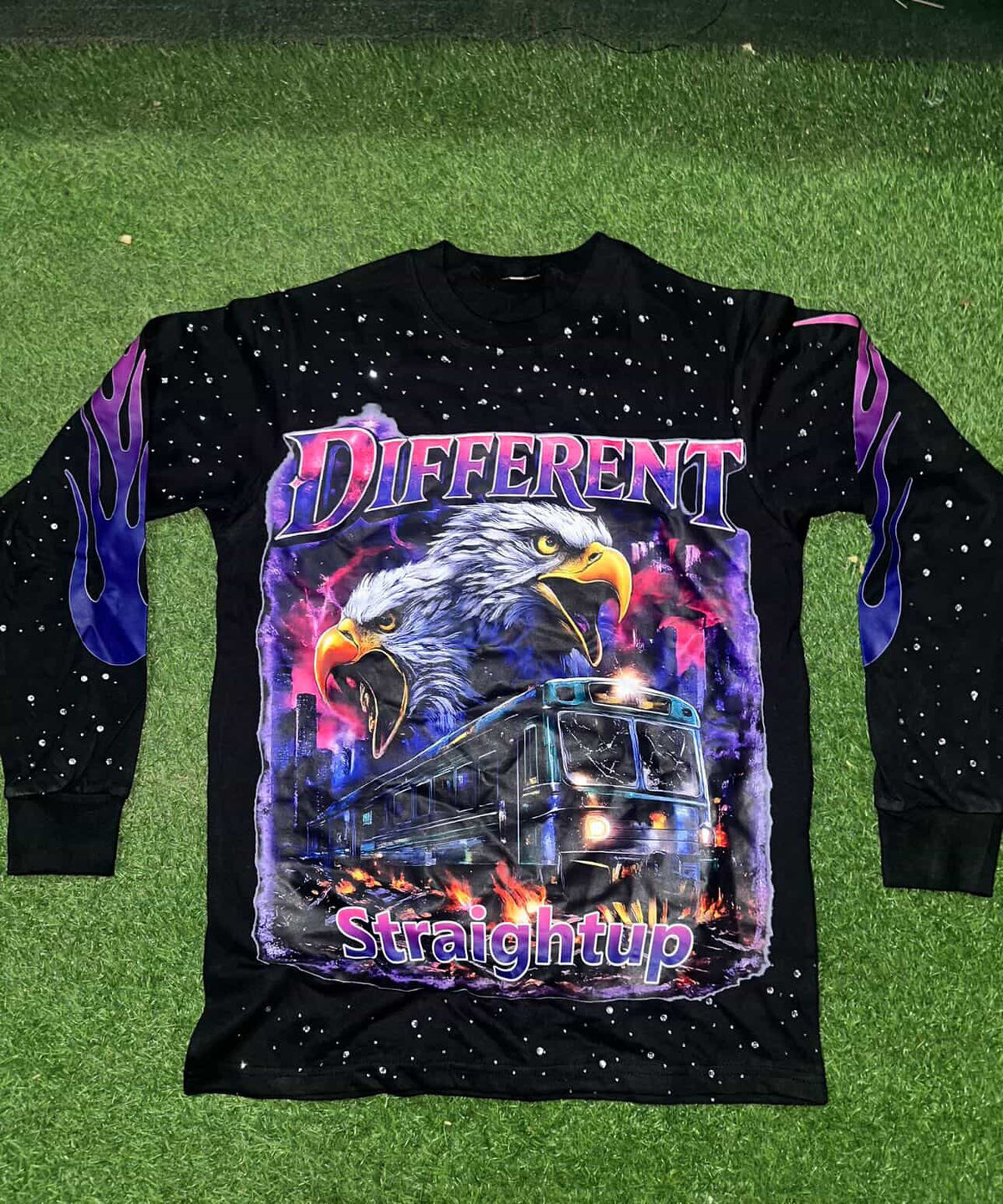 Black Graphic Long Sleeve Tee