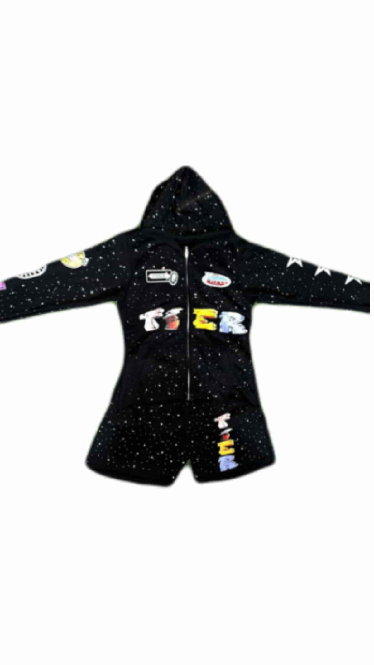 Black-Unisex Hoodie Short Set