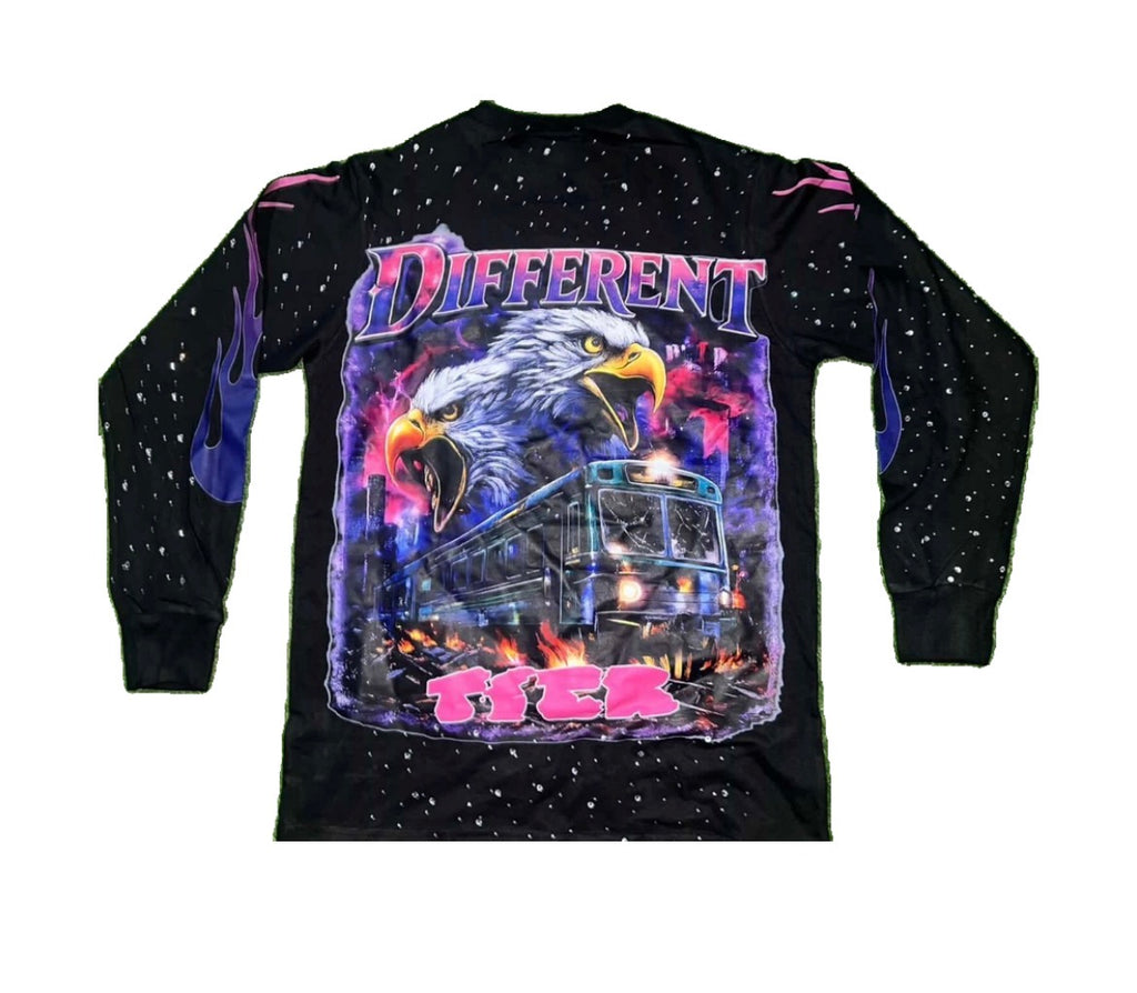 Black Graphic Long Sleeve Tee