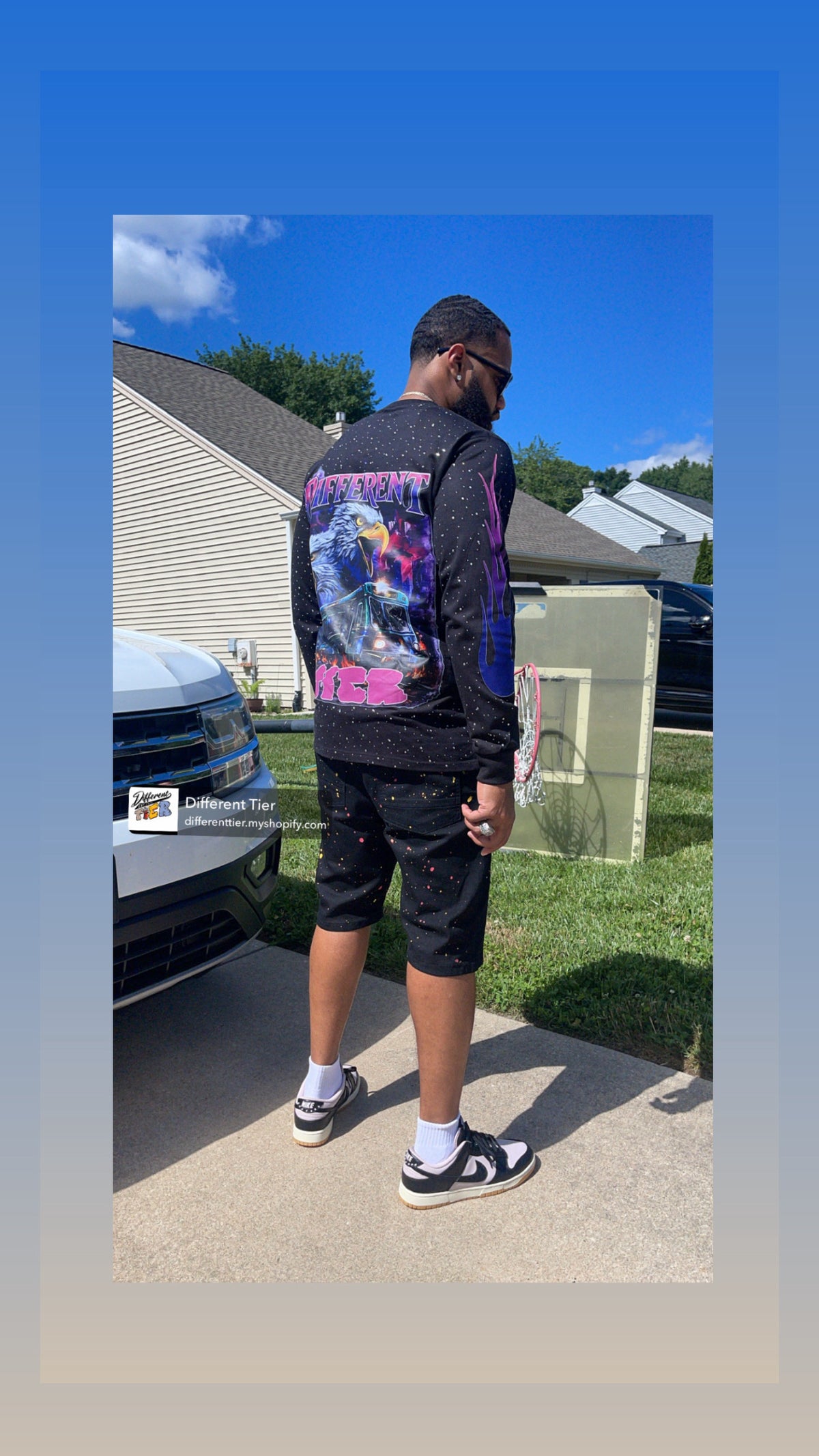 Black Graphic Long Sleeve Tee