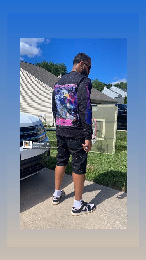 Black Graphic Long Sleeve Tee